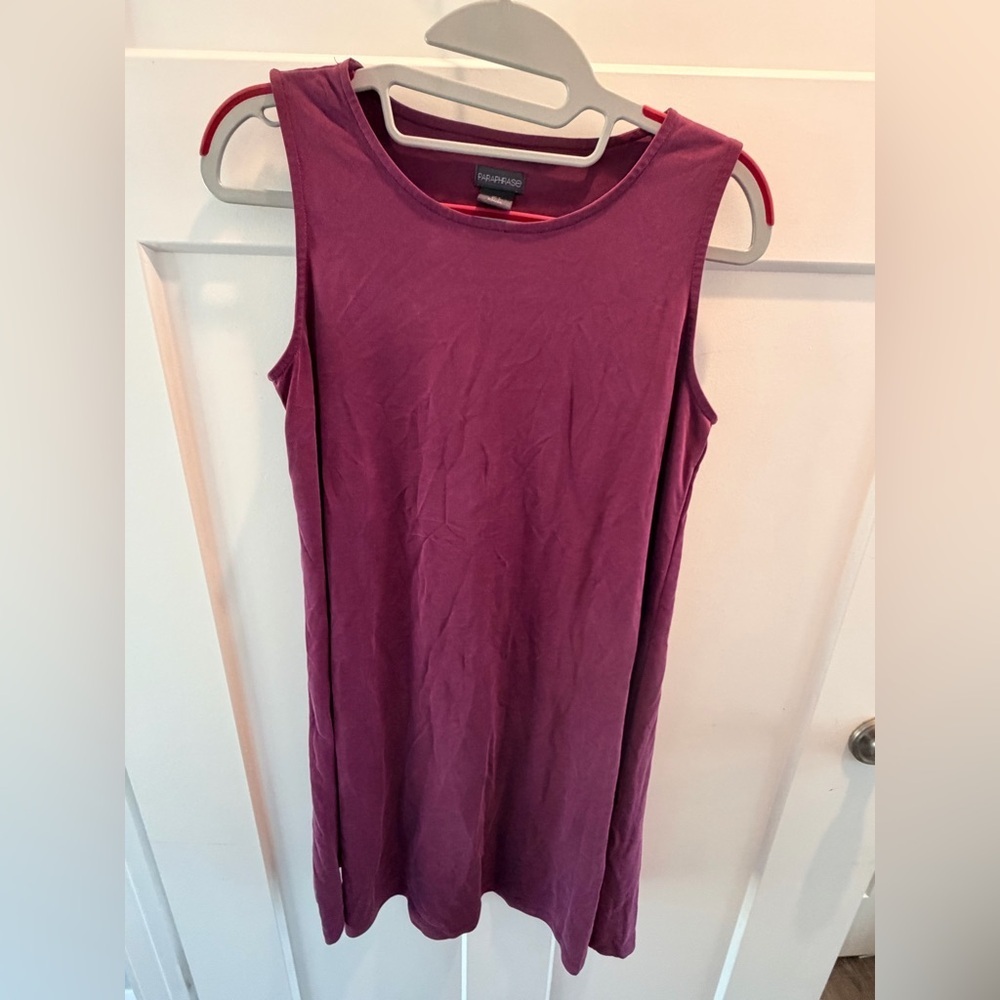 Paraphrase Berry Purple Sleeveless Swing Tank Dress Modal Blend Size Small
